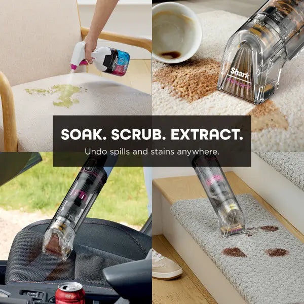 Cordless Portable Spot & Stain Cleaner HX104, Handheld Deep Stain Remover for Carpet, Upholstery, Car & Pet Spills