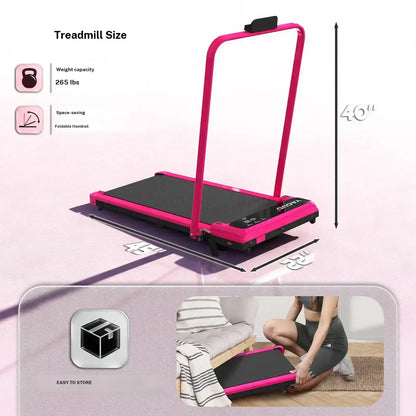 YAGUD Foldable Incline‑Adjustable Treadmill, Low‑Noise Under‑Desk Walking Pad, 265 lbs Weight Capacity, Remote Control & Transport Wheels, Dual Shock Absorption, Compact Home Gym Fitness Equipment