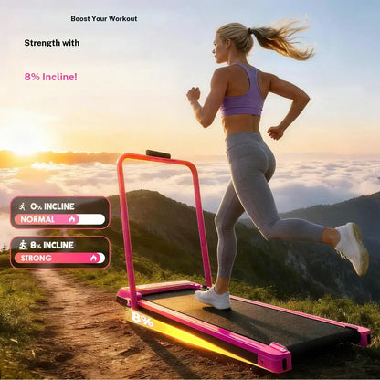 YAGUD Foldable Incline‑Adjustable Treadmill, Low‑Noise Under‑Desk Walking Pad, 265 lbs Weight Capacity, Remote Control & Transport Wheels, Dual Shock Absorption, Compact Home Gym Fitness Equipment