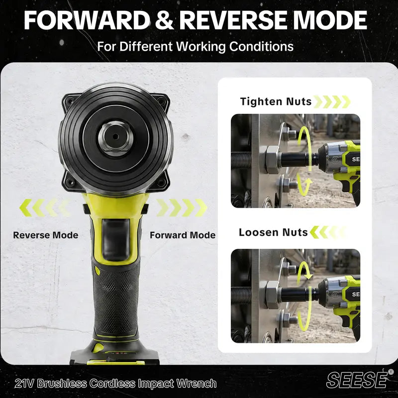 Cordless Impact Wrench Kit, 1/2 Inch Brushless High Torque Impact Gun, 590 Ft-lbs (800N.m), 3200IPM – Ideal for Tyre Removal, Car Maintenance & Home Repairs