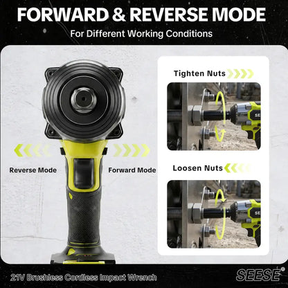 Cordless Impact Wrench Kit, 1/2 Inch Brushless High Torque Impact Gun, 590 Ft-lbs (800N.m), 3200IPM – Ideal for Tyre Removal, Car Maintenance & Home Repairs