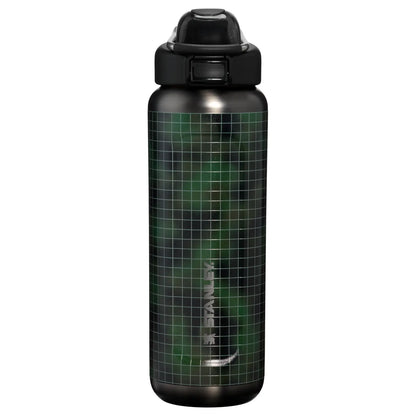 The Wellspring 24OZ Insulated Water Bottle, Push‑Button Leak‑Proof Stainless Steel Travel Bottle with Carry Loop, Vacuum Cold Retention for Gym, Commute & Outdoor Use